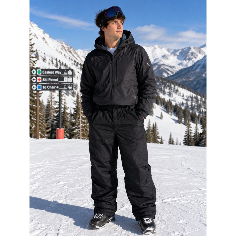 Rawik Mens Black Insulated Snow Pants Ski Snowboard Size Large 8390A